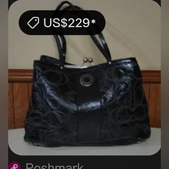 Vintage Y2K style Coach Black Signature Shoulder Bag ❌70%OFF SALE❌ - Picture 4 of 17